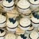 The Party Cake By Andrea: Navy Heart Cupcake Tower