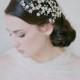 Bridal flower and branch hair piece - Opal flower branch headpiece - Style 505 - Ready to Ship