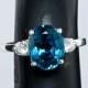 London Blue & White Sapphire Alternative Engagement Ring