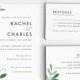 Printable Wedding Invitation Set - Modern Botanical Wedding Invites- Ready to Print PDF- rsvp card- Letter or A4 Size (Item code: P127)