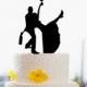 Funny wedding cake topper-silhouette cake topper-drinking cake topper-bride and groom cake topper-unqiue cake topper for wedding 53549