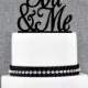 You & Me Wedding Cake Topper, Script You and Me Cake Topper, Elegant Wedding Cake Topper- (S061)