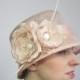 Cloche Wedding Hat - Ladies Hat, Peach Hat, Formal Hat, Race Hat, Ladies Wedding Hat, Sinamay Hat, Summer Wedding, Womens Hat, Cloche Hat