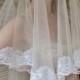 Fifth Element White wedding veil with Beautiful French lace edges white mantilla veil white lace veil white tulle veil