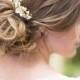 Wedding Hair Accessory, Beaded Bridal Hair comb set, Floral Wedding Hair comb with crystals and flowers - Style 421