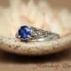 Filigree Blue Sapphire Promise Ring in Sterling Silver - Unique  Victorian-style Engagement Ring in Blue Sapphire - September Birthstone