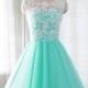 lace prom dress, short evening dress, homecoming dress, bridesmaid dress
