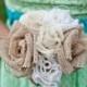 Four (4) Bridesmaids Burlap Rose Bouquets