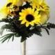 Yellow Silk Sunflowers Soft Green Roses Bouquet Brown Lotus Flowers Bouquet Wedding Bouquets Artificial Flowers Country Rustic Flowers