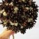 GRAND SALE Wedding bouquet Grey Brown Pine Cone Big Ball Moss Jute Bridal Ball Bouquets Home Decor Rustic Wedding Accessories Country Table