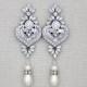 Crystal Bridal earrings, Statement Wedding earrings, Long Bridal earrings, Bridal Jewelry, Swarovski crystal earrings Art Deco earrings EMMA
