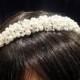 Bridal pearl and crystal headband, Bridal Tiara headband, Wedding headband, Swarovski crystal and pearl hair accessory