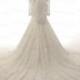 Elegant Lace Wedding Dress Long Sleeves Mermaid Bridal Gown Handmade Lace Wedding Gown With Sweep Train Sweetheart Lace Wedding Dresses