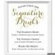 Gold wedding signature drink sign printable