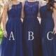 Beautiful Royal Blue Floor Length Bridesmaid Dresses Wedding Party