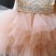 Blush 'Tiffany' flower girl dress/ tutu, rhinestone belt, lace, satin sash,pouffy tulle skirt, birthday dress, fairy dress, pageant dress