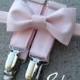 Blush/ Petal Bow Tie and Suspender Set for men, boys, toddlers, and babies. Sent 3-5 days after you order