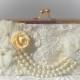 Ivory Wedding Clutch / Pearl Wedding Clutch / Bridal Clutch / Romantic Wedding / Ivory handbag