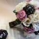 Camo Wedding Bouquet, Bridal Bouquet, Mossy Oak Camo, True Timber Pink, White Silk Flowers, Keepsake Bouquet, Camo Wedding