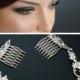 Rose Gold Wedding Forehead Band Swarovski Crystal Bridal Halo Headpiece Wedding Hair Accessory RYAN