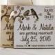 Spring Save the Date Magnet, Wedding Announcement, Wood Save the Date, Rustic Spring Wedding Announcement, Lovebird Save The Dates