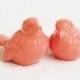 Ceramic Love Bird Keepsake Figurines Wedding Cake Toppers in Beautiful Melon - Made to Order