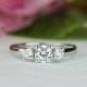 1 ctw Three Stone Ring, Filigree Promise Ring, Man Made White Diamond Simulants, Wedding Ring, Bridal Ring, Engagement Ring, Sterling Silver