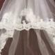 High quality handmade wedding veil white veil Bridal veil  two tiers lace ivory veil romantic veil with comb