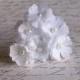 White Flower Mini Hair Pins -  White Wedding Hair Pins - Set of 6 Flowers - Made to Order