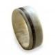 Deer antler ring with oak wood inlay made from fine selected antler