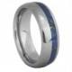 Lapis Ring Lapis Lazuli offset on a Titanium Ring Engraving is available