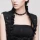 Black Strips Thoracotomy Gothic Waistcoat for Women