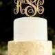Wedding Cake Topper Monogram Wood Cake Topper Custom Rustic Cake Topper Gold cake topper Silver cake topper