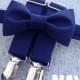 Navy Bow Tie and Suspender Set for men, boys, toddlers, and babies. Sent 3-5 days after you order
