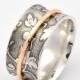 Spinner Ring, Leaf Motif Ring and Solid Handmade 9ct Gold spinner ,Wedding ring, Nature Inspired, Spinner Ring for women, ROMR2