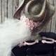 Pink-Bachelorette-party hat-cowgirl hat-western wedding veil-cowgirl hat and attached veil-western wedding decor-photo prop-sign-bride veil