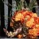 Brooch Bouquet. Button Bouquet. Autumn Wedding. Halloween Wedding. Vintage Jewelry, Keepsake Bouquet. Orange Bouquet. Steampunk Bouquet.