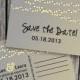 Save The Date Postcard - String Of Lights Rustic Wedding