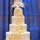 Unique wedding cake topper Gold Champagne Ivory Peacock feathers - EMPIRESS
