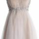 Sleeveless Tulle Straps Crystals Short Length