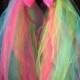 The Carrie- Neon bachelorette party veil, neon 80's veil, bright pink veil, bachelorette party, bright veil, neon pink bow, tulle headband