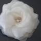 Bridal Hair Flower,Pearl Flower Hair Pin, Silk Hair Flower, White, Off White, Ivory, Champagne, Blush Pink-Style No.528
