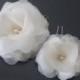 Bridal Hair Flowers, Silk Hair Flowers, Bridal Headpiece, White, Off White, Ivory, Blush Pink, Champagne-Style No.518