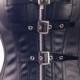 Sexy Black Faux Leather Bustier Gothic Punk Zipper Corset Plus 5X Top SG A2934