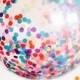 Giant Confetti Balloon 36" / Weddings / Birthday Party / Baby Shower / 3 Foot Balloon / Tassel Tail / Frill Balloon