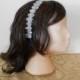 Bridal, Wedding, Headpiece, Headband,  Handmade Silver Clear Glass  Crystals
