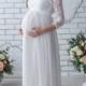 Lace Maternity Dress,Photo Shoot,White Chiffon dress Pregnant,Wedding Dress,gown, sleeveless,Party Summer Wedding.