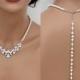 Bridal Backdrop necklace, Pearl Wedding necklace, Back drop necklace, Bridal jewelry, Back necklace, Pearl necklace, Crystal necklace