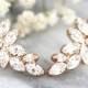 Bridal Rose Gold earrings,Swarovski Crystal Climbing earrings,Bridal Cluster Studs,Swarovski Bridal earrings,White Crystal Vintage Earrings