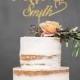 Glitter Personalized Name Cake Topper, Wedding Cake Topper, Gold Wedding, Silver Wedding, Rustic Wedding, Birthday Cake topper